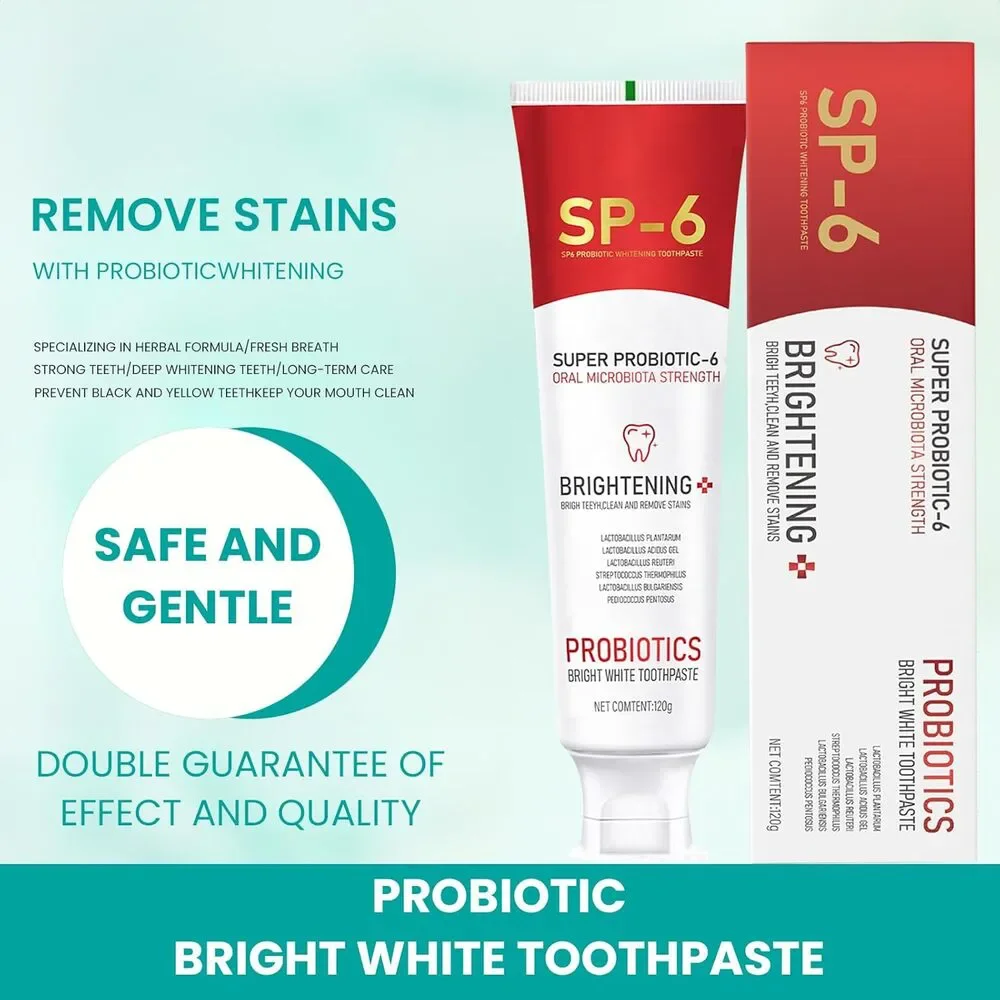 2pcs Sp6 Probiotic Whitening Toothpaste, Sp-6 Ultra Whitening, Fresh Breath - Picture 2 of 7
